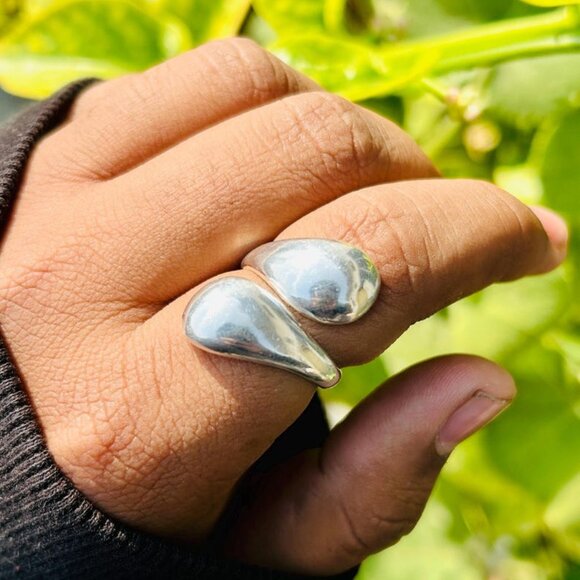 HandmadeSterlingSilverDomeSpinnerRing:ChunkyFidgetRing